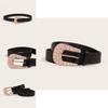 Classic Fashion Casual Leather Belt For Women With Pearl Decor For Spring