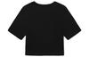 Vans Dove Crop Crew T Shirts Women's Black Crew Neck Moderate Straight Fit VN0003MBBLK