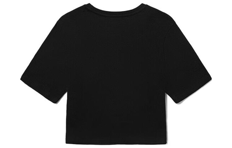 Vans Dove Crop Crew T Shirts Women's Black Crew Neck Moderate Straight Fit VN0003MBBLK
