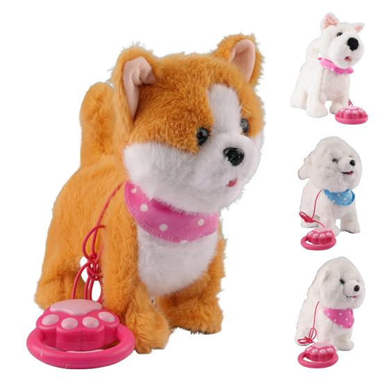 Interactive Walking Plush Puppy Toy with Touch Sensing Tongue Licking Motion Lifelike Sounds Electric Dog Plushie with Leash Simulation Stuffed Toy