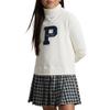 Polo Ralph Lauren Letter Print Pullover V-Neck Long Sleeve Dress Kids Dresses CWPODRSG3D21072-100