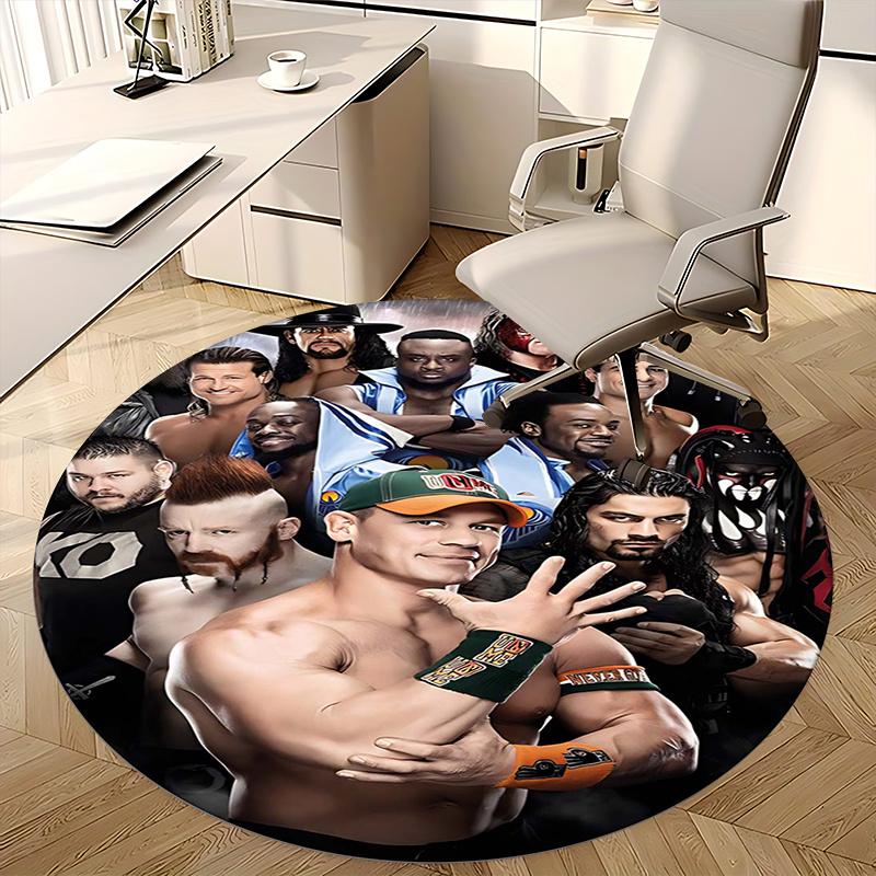 Wrestling Poster,Professional Wrestlers Chair mat Round Rug Office carpet, Machine Washable, Non slip, Suitable for Living Rooms, Bedrooms