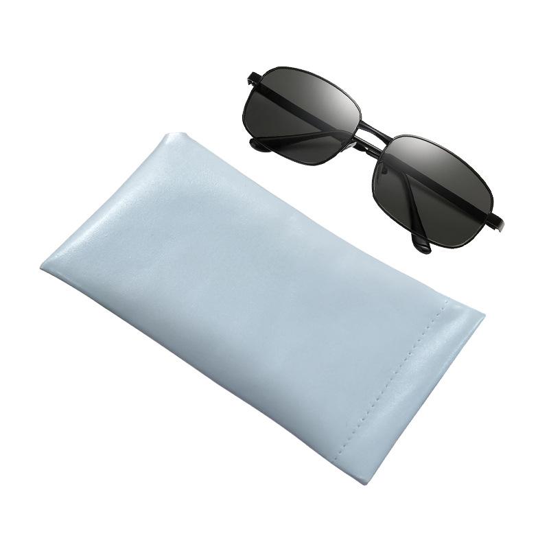 Glasses Bag Sunglasses Sunglasses Men's and Women's Storage Case Shrapnel Automatic Closure Glasses Storage Case Leather Glasses Bag