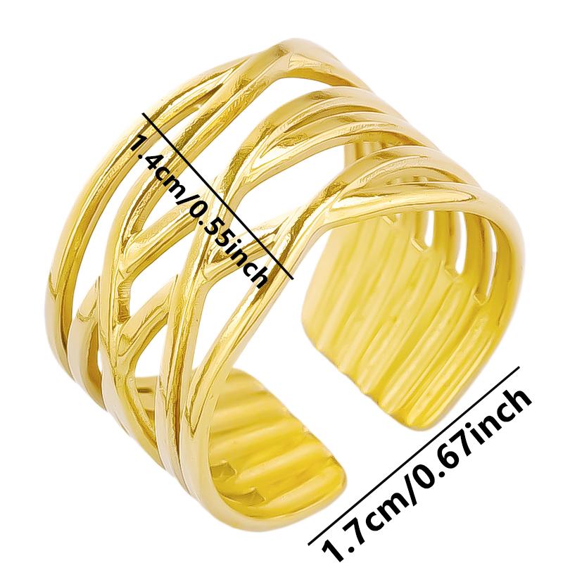1/5Ppcs/Lot Real Gold Plated Stainless Steel Rings For Women Men Accessories Open Adjsutable Chunky Butterfly Heart Ring Anillos