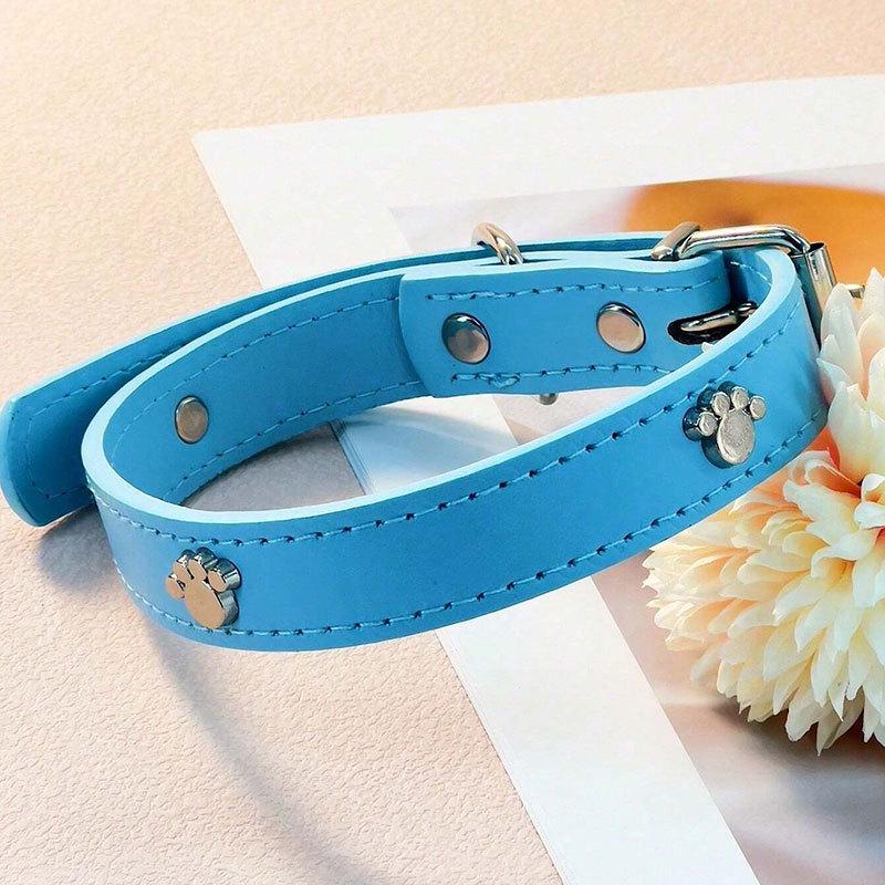 Leather No-Choke Pet Collar for Small and Medium Dogs and Cats