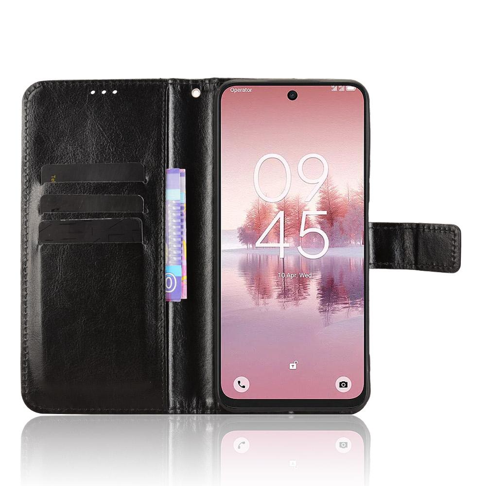 Pro TCL 60 SE NxtPaper 5G Pouzdro z PU kůže s popruhem Textura Crazy Horse Kryt peněženky na telefon