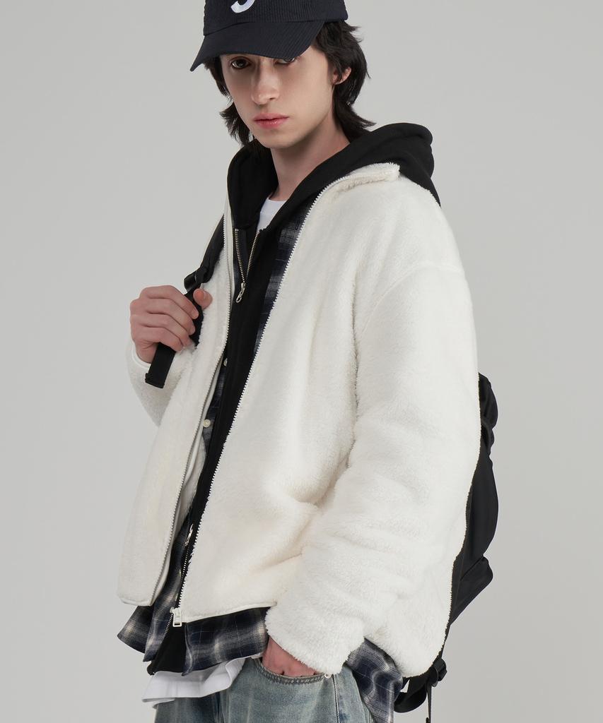 Untapped Studio Soft Basic Fur Fleece Zip-Up Jacket 3 Colors