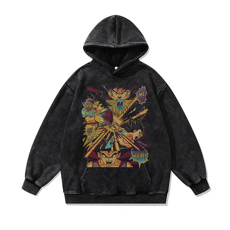 Niche Trend Cartoon Digital Direct Injection Printing Hoodie 430G Heavy Cotton Washed Sweater Men And Women Tide