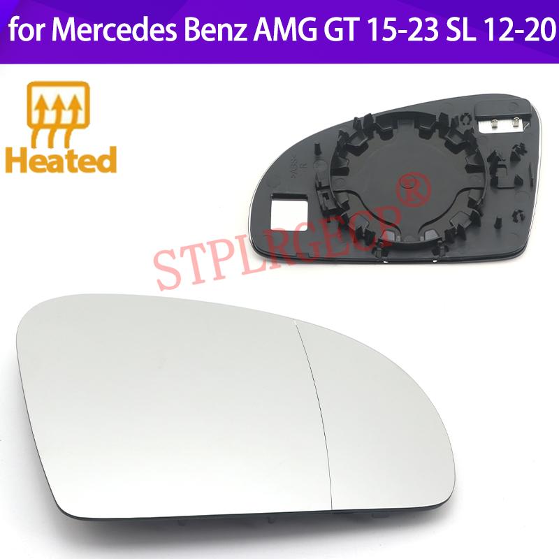 Stplrgecp Passenger Driver Side Left or Right Door Side Heated Wing Mirror Glass Lens for Mercedes Benz AMG GT 15-23 SL 12-20