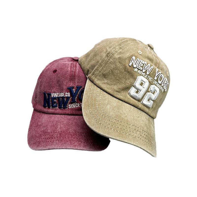 Embroidery Letter Wide Brim Baseball Cap Men And Women American Retro Retro Sunshade Fashion Cap