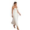 European and American Style Tube Top Wedding Dress Women's New Simple Pleated A-shaped Skirt Bride Wedding White Dress Looks Thin
