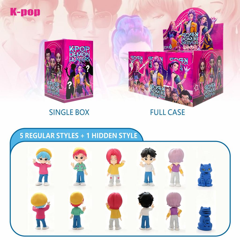 New Arrival Trendy Toy Blind Box - K-Pop: Demon Hunters Boys Group Q Version Anime Merchandise, PVC Model, Fan Idol