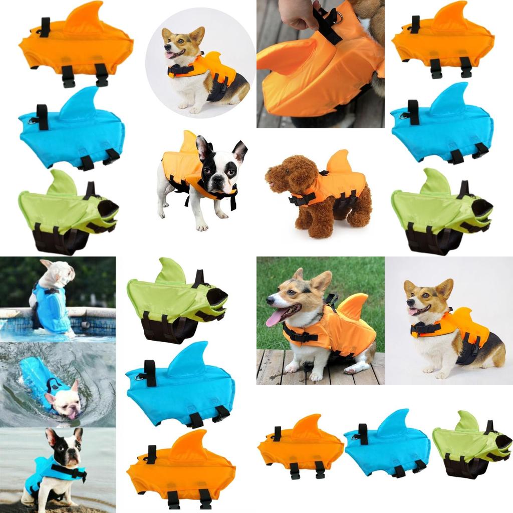 Stylish Wangupet Shark Fin Pet Life Jacket For Small And Large Dogs