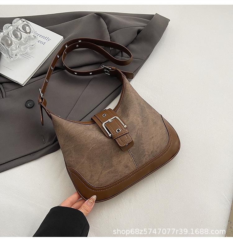 Retro Casual Armpit Bag 2025 Spring New Bag Women's Versatile Fashion Portable Shoulder Bag Commuter Messenger Bag