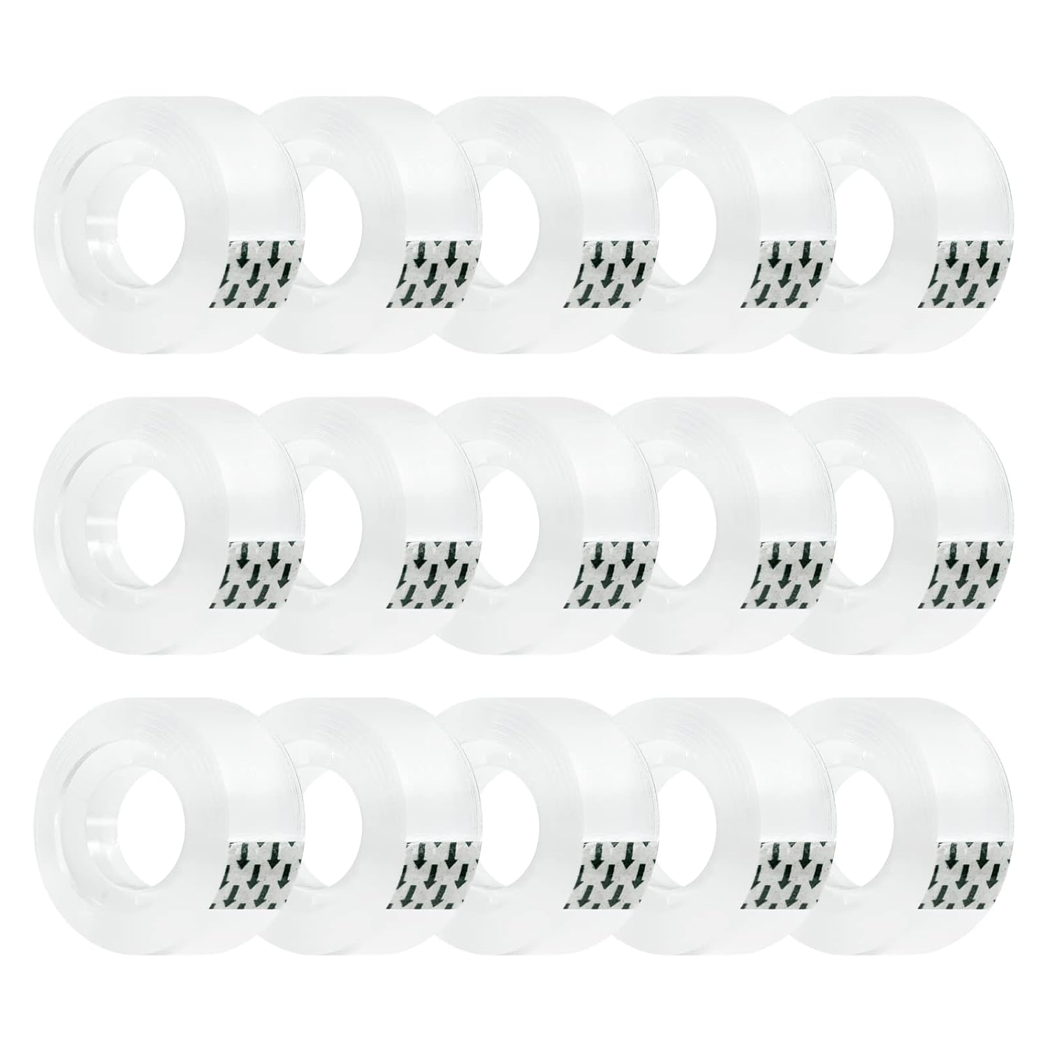 15 Rolls Transparent Clear Tape Refills for Dispenser, Sturdy Tape(Not Easily Tear), 0.7 Inch, 27.3 Yard, Perfect for Office, Home, School
