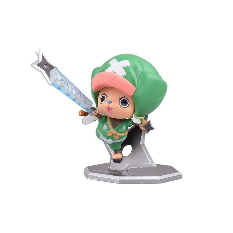 Anime One Piece Tony Tony Chopper Wano Ninja Figure, PVC Statue with Exchangeable Hands, Desktop Ornament Collectible Toy