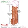 16.5/18cm Realistic Penis Extender Cock Sleeve Penis Enlarger Enlargement Reusable Delay Condoms For Men Dildo Sex Toys