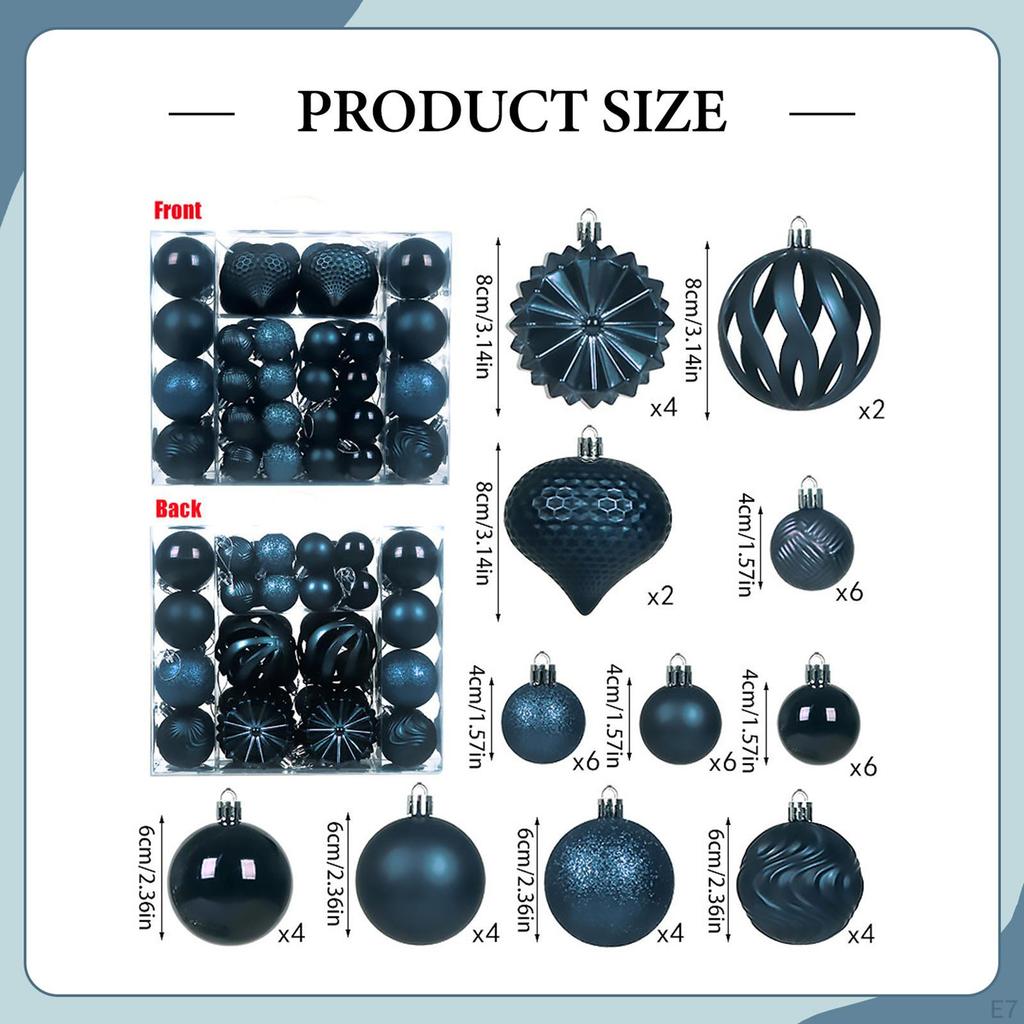 48 Tropfenförmige Weihnachtskugel-Ornamente Baumschmuck für Hochzeit