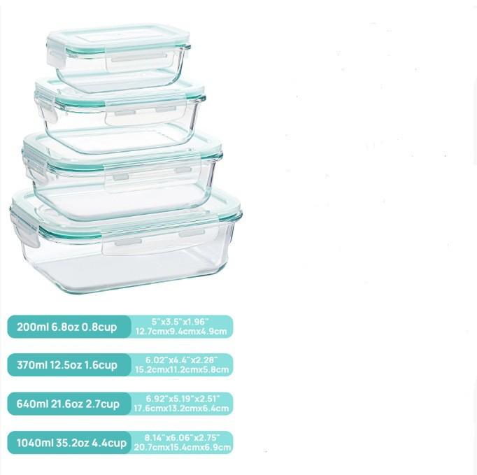 Colored Glass Food Storage & Microwaveable Lunch Box Set