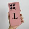 For Xiaomi 14T Pro Case Xiaomi 14T Pro Cover Mi 14T Pro Luxury Initial Letters Square Phone Case Matte Shockproof TPU Back Cover