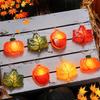 LED Lichterkette mit Timer-Funktion 8 Modi Batteriebetrieben Kürbis Ahornblätter Lichterkette Halloween Herbstdekoration