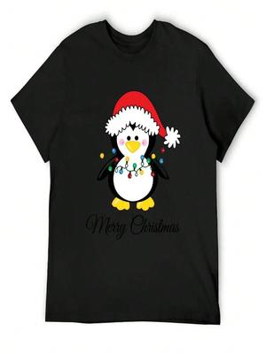 Weihnachts Pinguin T-Shirt Heavyweights Niedliche Kleidung Herren T-Shirt Outfits Für unisex