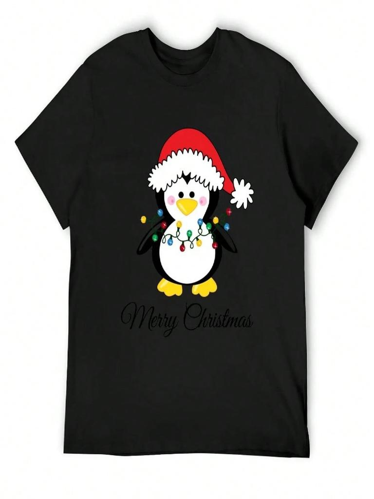 Christmas Penguin T-Shirt Heavyweights Cute Clothes Man T-Shirt Outfits For unisex