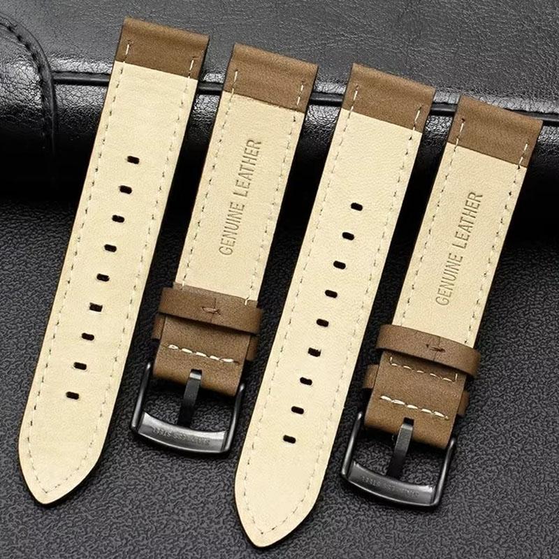 For Timex T49905 T49963 T49953 TW4B01900 Series Genuine Leather Strap Men's Frosted Cowhide Bracelet 20mm 22mm Black Brown