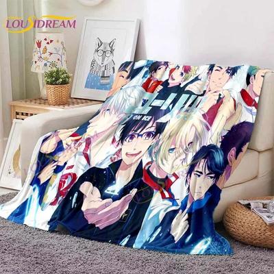 Yuri On Ice Flannel Blanket Anime Blanket Flannel Throw Blankets for Sofa Beds Friend Throw Blanket Fan Blanket Home Decor