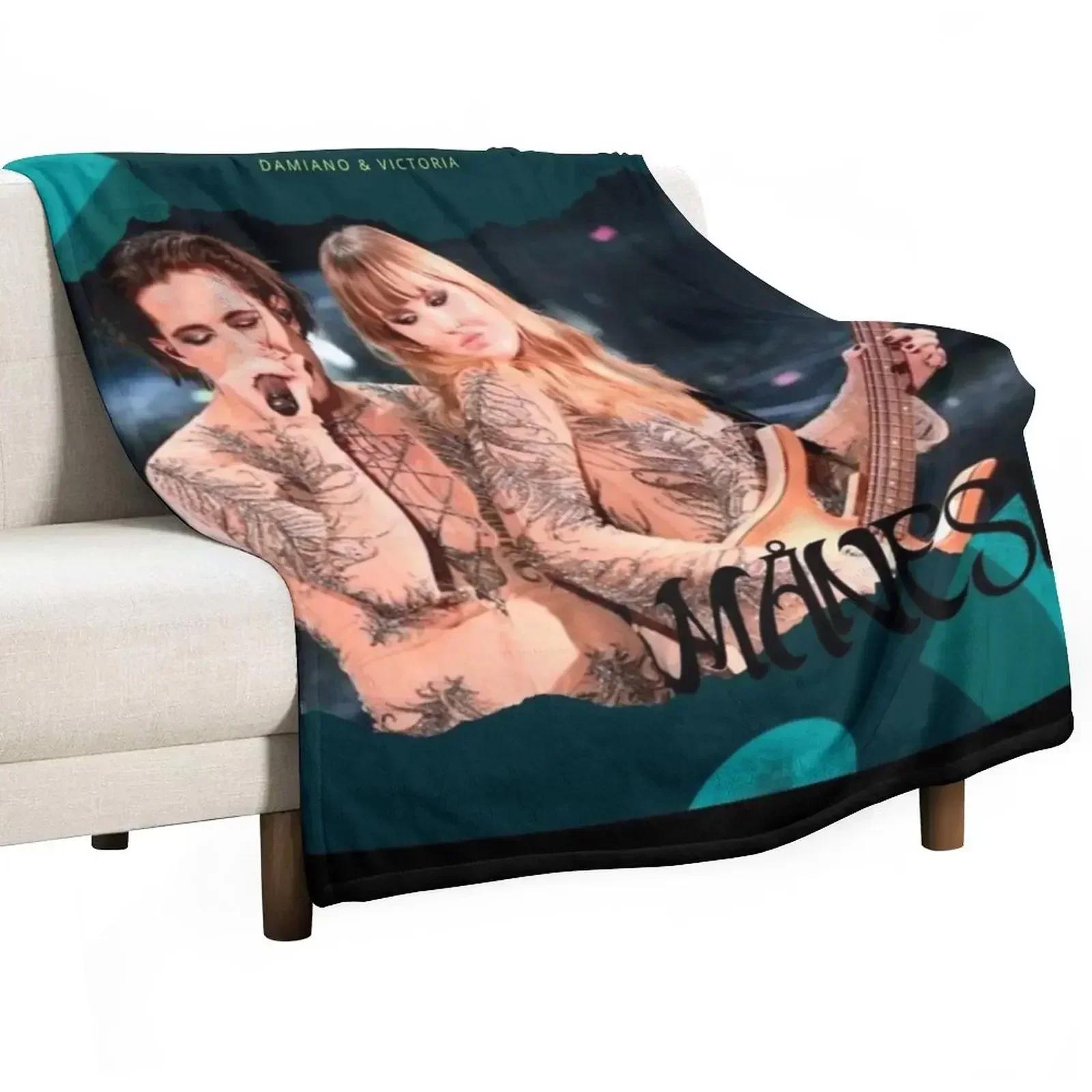 Damiano David Maneskin & Victoria Throw Blanket Lightweight Warm Blanket for Travel Camping 75X95CM