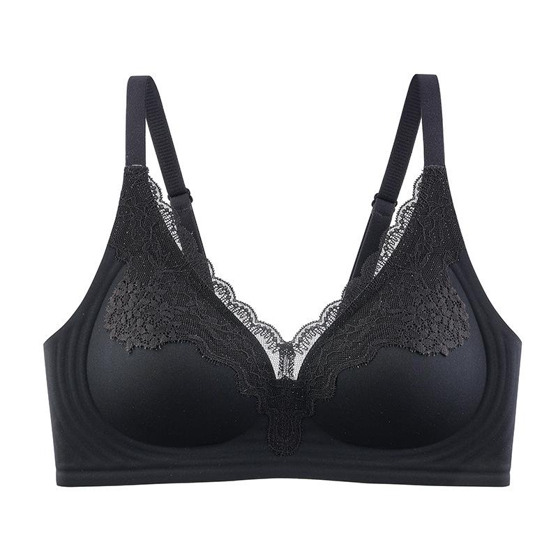 Wysokiej jakości biustonosz push-up z koronkowym wykończeniem: Bez fiszbin, Miękkie wsparcie, Oddychający, z żelowymi paskami dla małego biustu