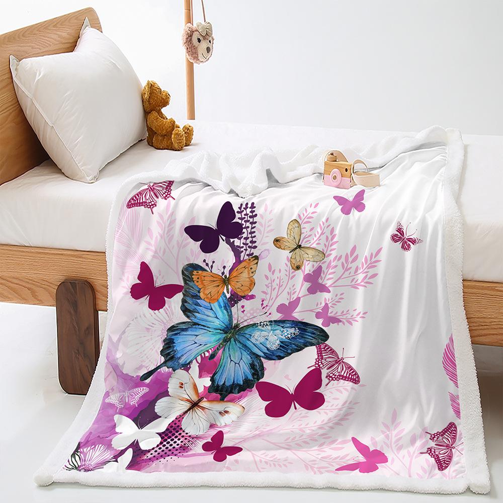 Blanket Butterfly Animal Blanket Lamb Fleece Crystal Fleece Blanket Blanket Universal