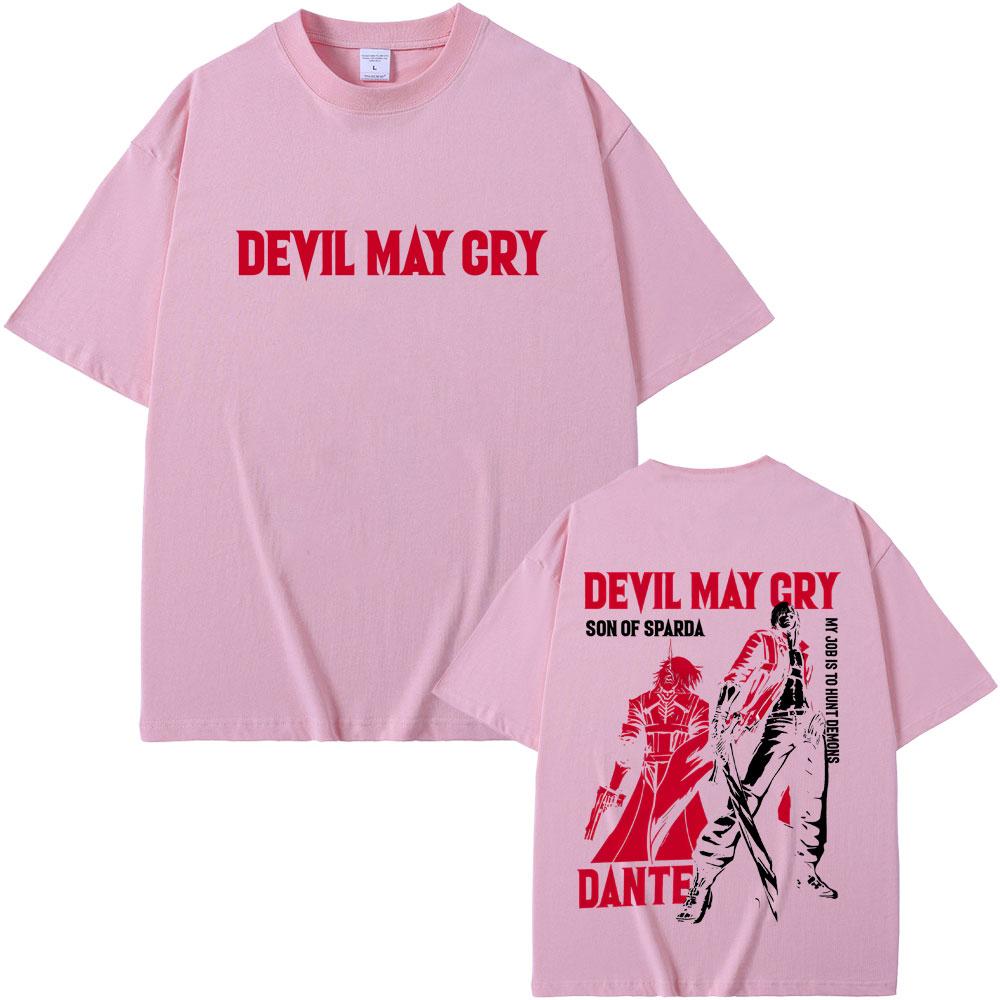 Anime Devil May Cry Son of Sparda Dante Graphic Tshirt Men Women Casual Cotton Vintage T Shirt Mens Fashion Oversized Tshirts