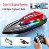 2.4G High-Speed Remote Control Waterproof Electric Speedboat with Lights for Kids