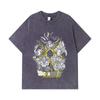 275 GSM Washed T-shirts 100% Cotton Dragon Ball V49 Super Saiyan Print Unisex Heavy Cotton T Shirt