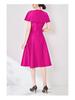 Elegant Sleeveless Cape Dress with Nail Diamond Detailing