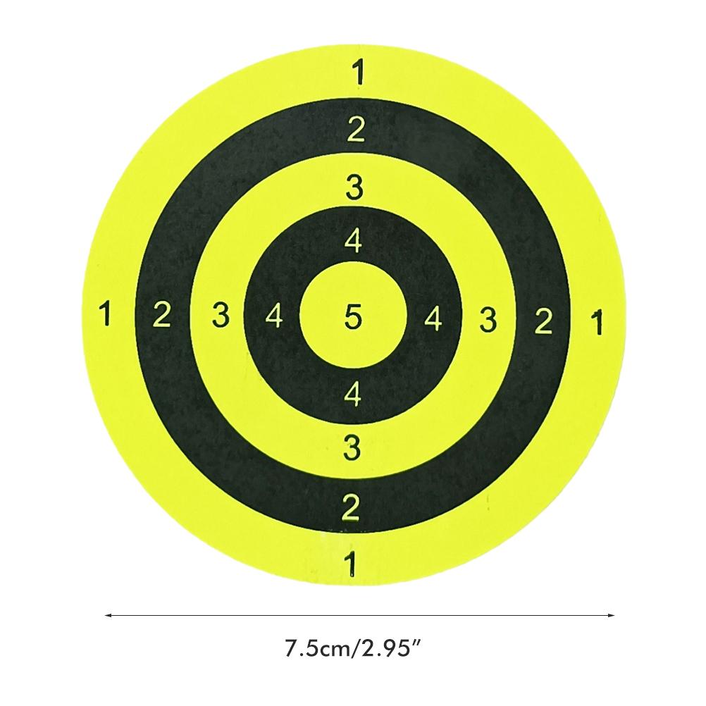 1 Roll 3 Inch 200Pcs Shooting Aim Pasters Round Fluorescent Self Adhesive Shooting Aim Labels Stickers with Numbers