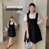 Large Size Women's College Style Doll Collar Dress 2026 Summer Vacation Two Sweet Waist Skirt 264887