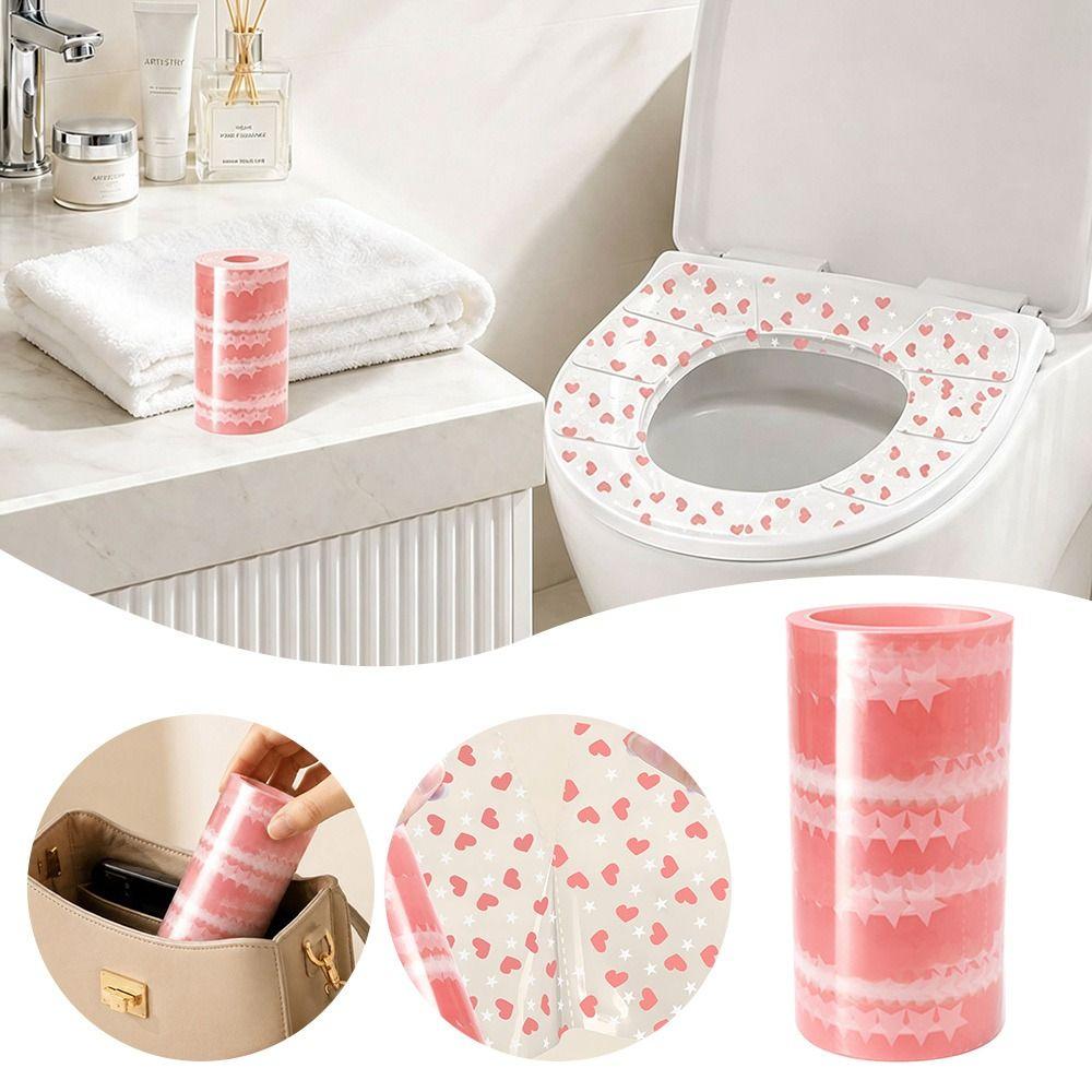 Portable Disposable Toilet Cover Heart Shaped Seat Protector Toilet Cover Sticker  Hotel Bathroom