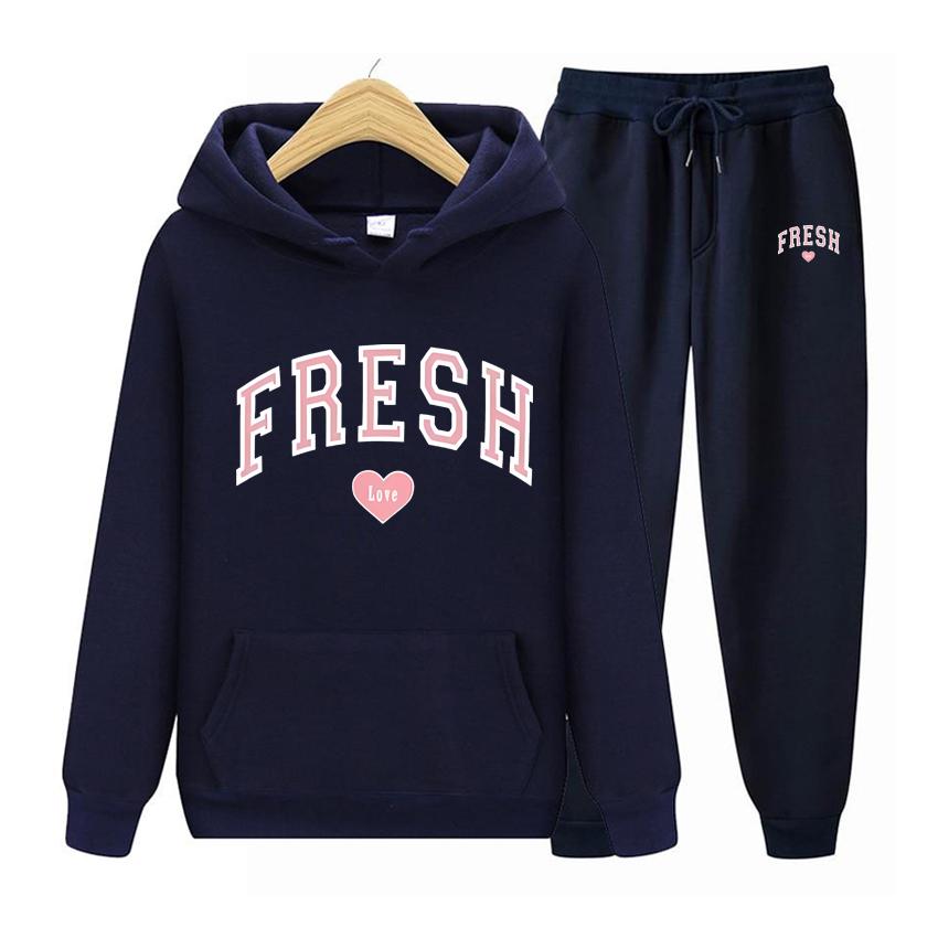 Women Suit Hoodie Two Pieces Set Hooded Sweatshirt Women's Hoodie