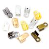 200pcs/lot Cove Clasps Cord End Caps String Ribbon Leather Clip Tip Fold Crimp Bead Connectors For DIY Jewelry Making Findings