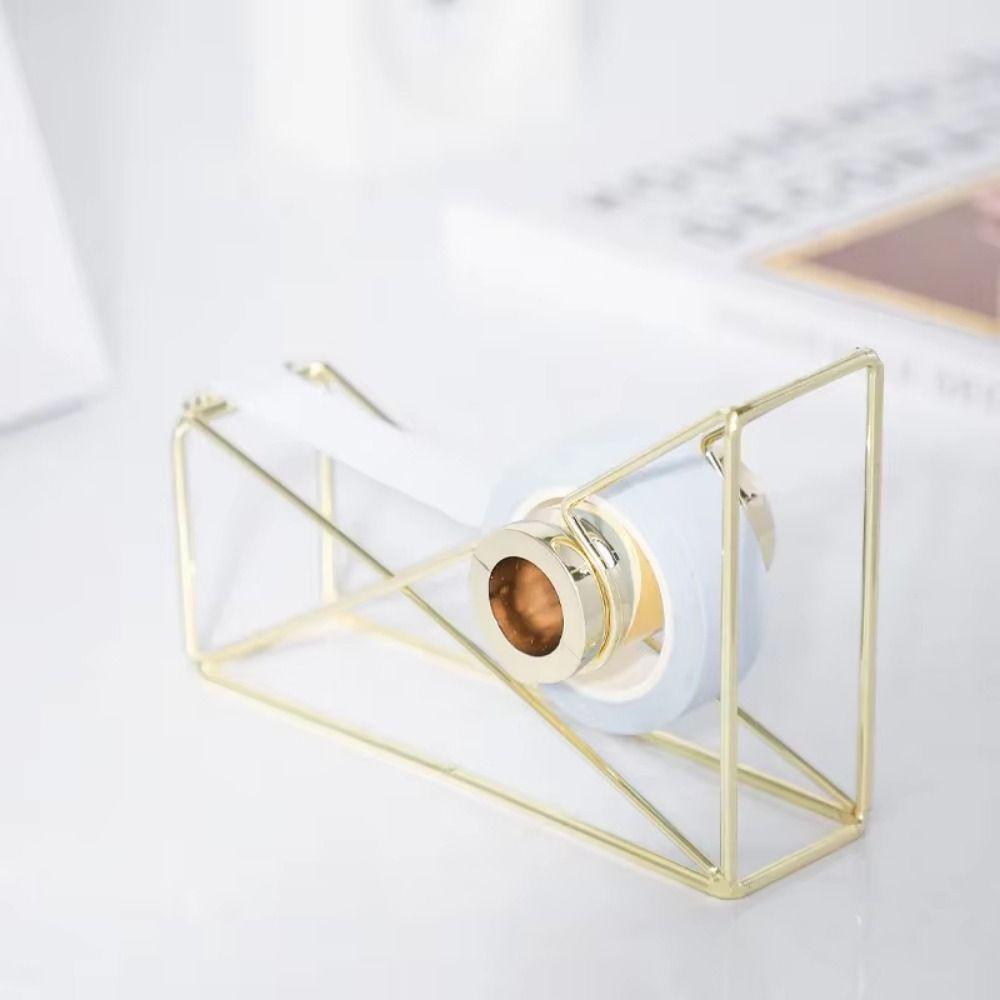 Non-slip Iron Art Tape Dispenser Rust-proof Tape Storage Organizer Manual Tape Cutter  School