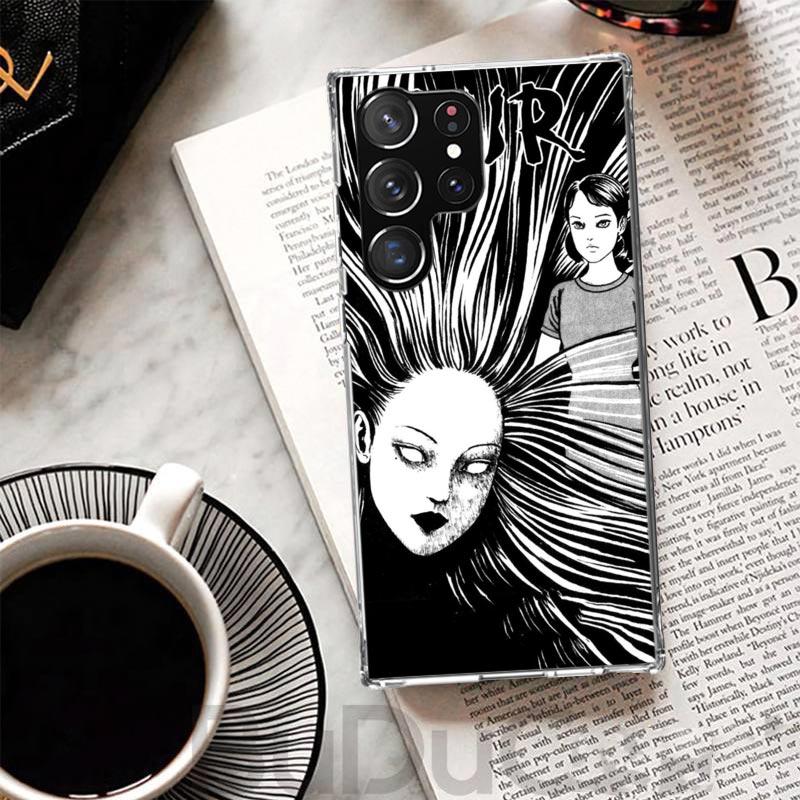 Japanese Horror Comic Anime Cover For Samsung Galaxy S23 S22 S24 S25 Ultra S21 Plus S20 FE Phone Case S25Edge S10 + Print Coque