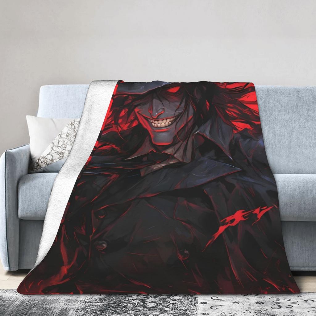 Alucard Hellsing Vampire Anime Dark Gothic Blanket Fleece   Multifunction Soft Throw Blanket for Bed Outdoor Bedspread
