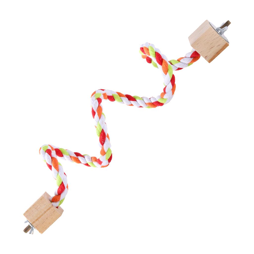 Papageien Bissspielzeug Papageien Farbige Baumwollseil Spielzeug Elastische Papageien Kletterspielzeuge Stabile Vogel Schaukel Geschirr Käfig Haustier Spielzeug Schaukelständer