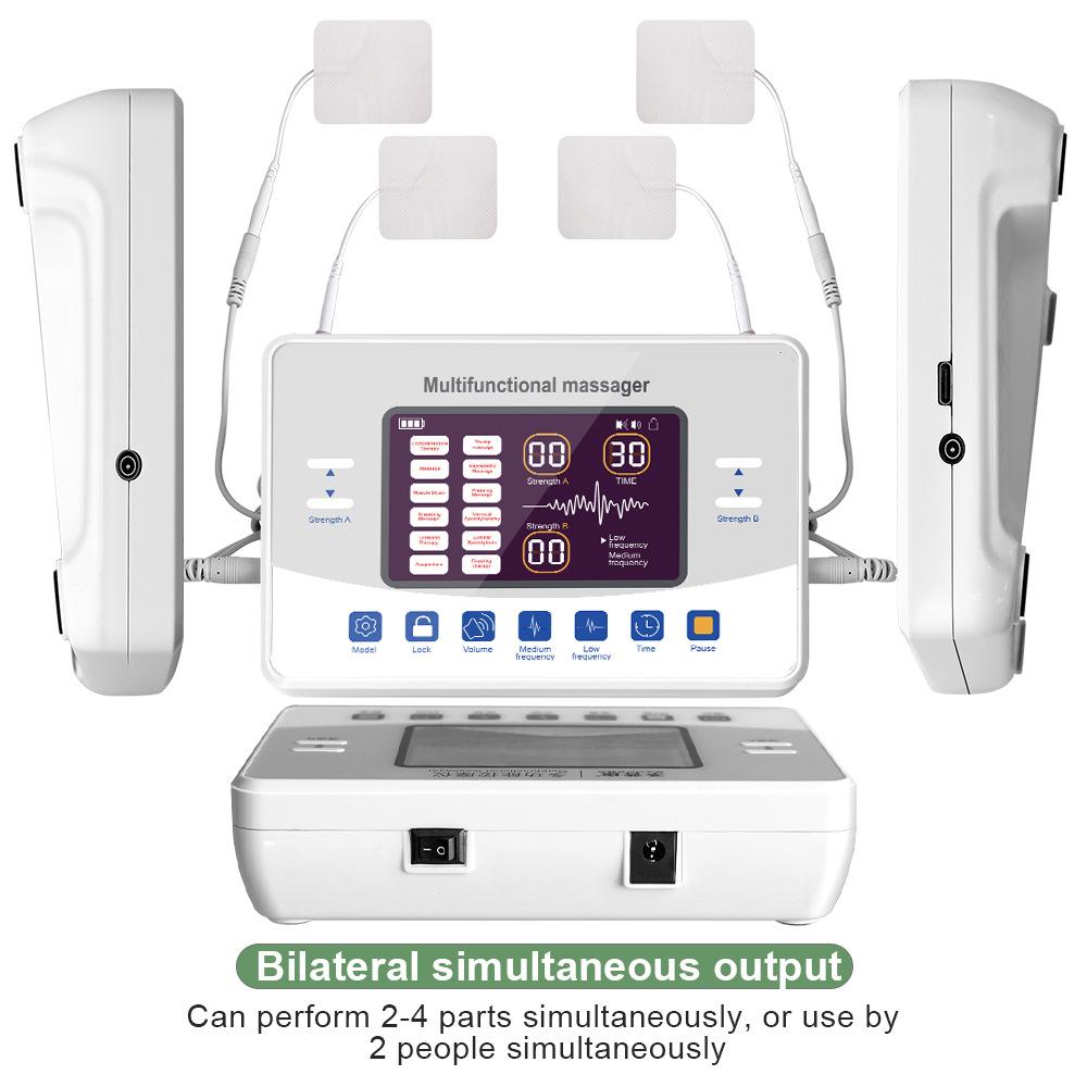 TENS Low Frequency Pulse Physiotherapy Apparatus Micro Current Instrument Dual Output Meridian Multifunctional Massage Device
