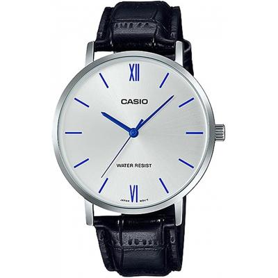Men S Quartz Watch Silver Black Mtp Vt01l 7b1