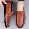 Breathable Slip On Walking Shoes Genuine Leather Mens Shoes Casual Luxury Brand Summer Men Loafers  All-match Male Moccasins