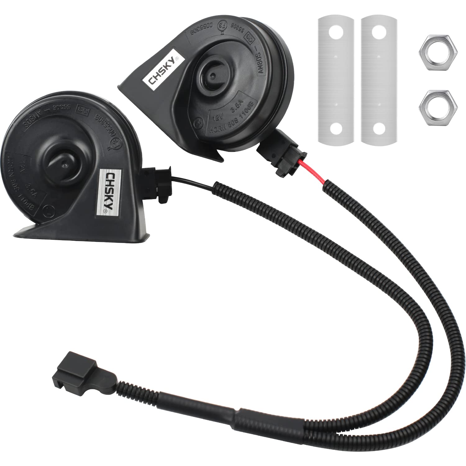 

Bokotsu Horn, Acrylonitrile Butadiensty, Toyota, Harness, Daihatsu Lexus Horn, Universal Use, Set of 2, чёрный