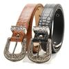 Girdle Retro Women's Belt Pin Buckle Embossed Belt Casual Carved Buckle Belt